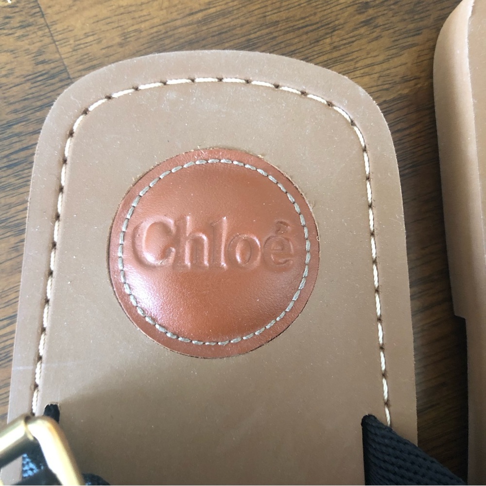 NIB $450 CHLOÉ Woody Logo Sandal (Women) in Black - size 40 EU / 10 US! - Picture 12 of 16